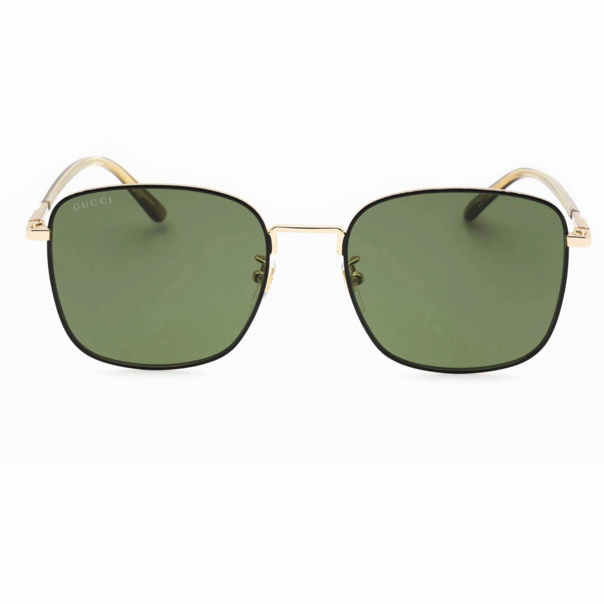 Gucci Men's Sunglasses - Gold/Havana Square Full Rim Metal Frame | GG1350S 003