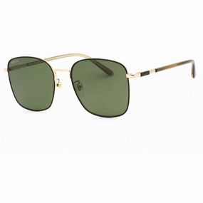 Gucci Men's Sunglasses - Gold/Havana Square Full Rim Metal Frame | GG1350S 003