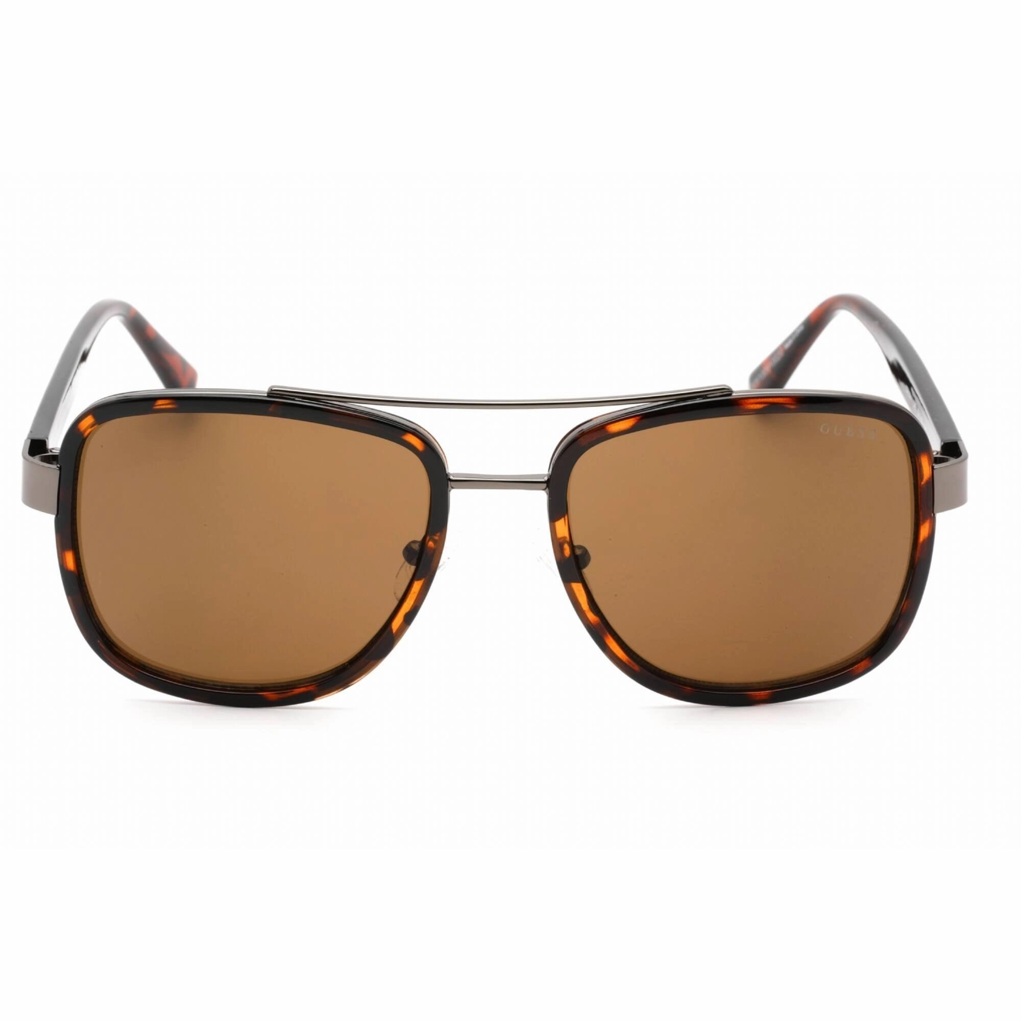 Guess Factory Men's Sunglasses - Full Rim Dark Havana Metal Pilot Frame | GF5091 52E