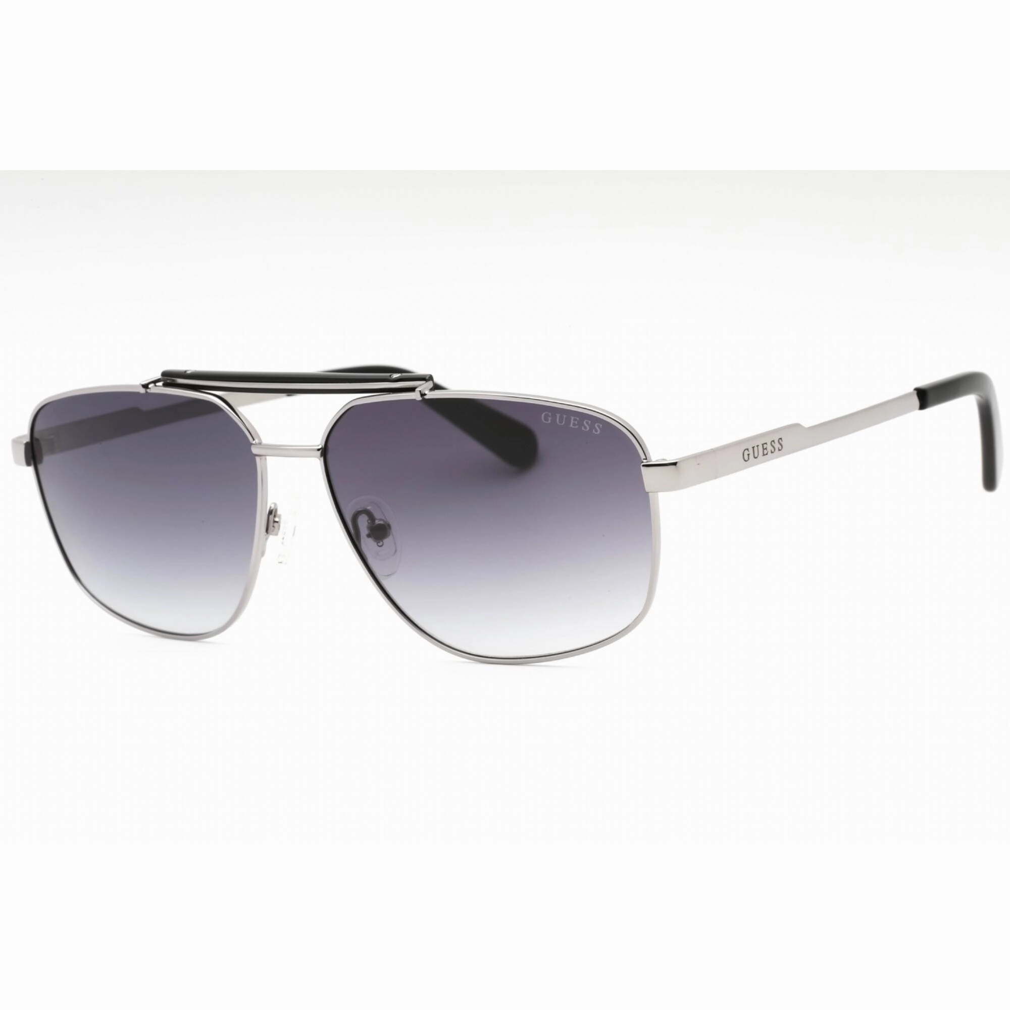 Guess Men's Sunglasses - Shiny Dark Nickeltin Aviator Full Rim Frame | GU00054 06B