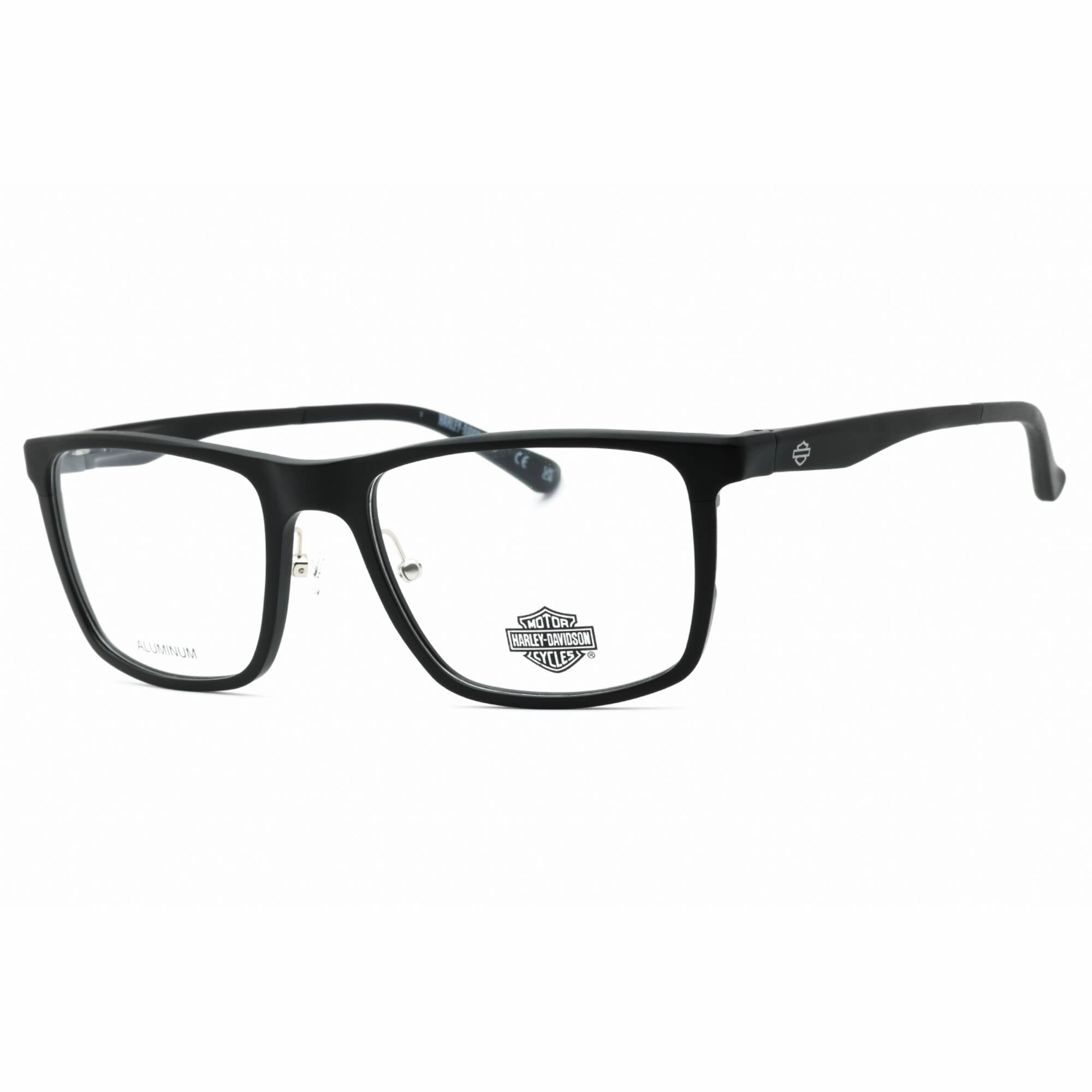 Harley Davidson Men's Eyeglasses - Matte Black Aluminum Square Frame | HD9025 002