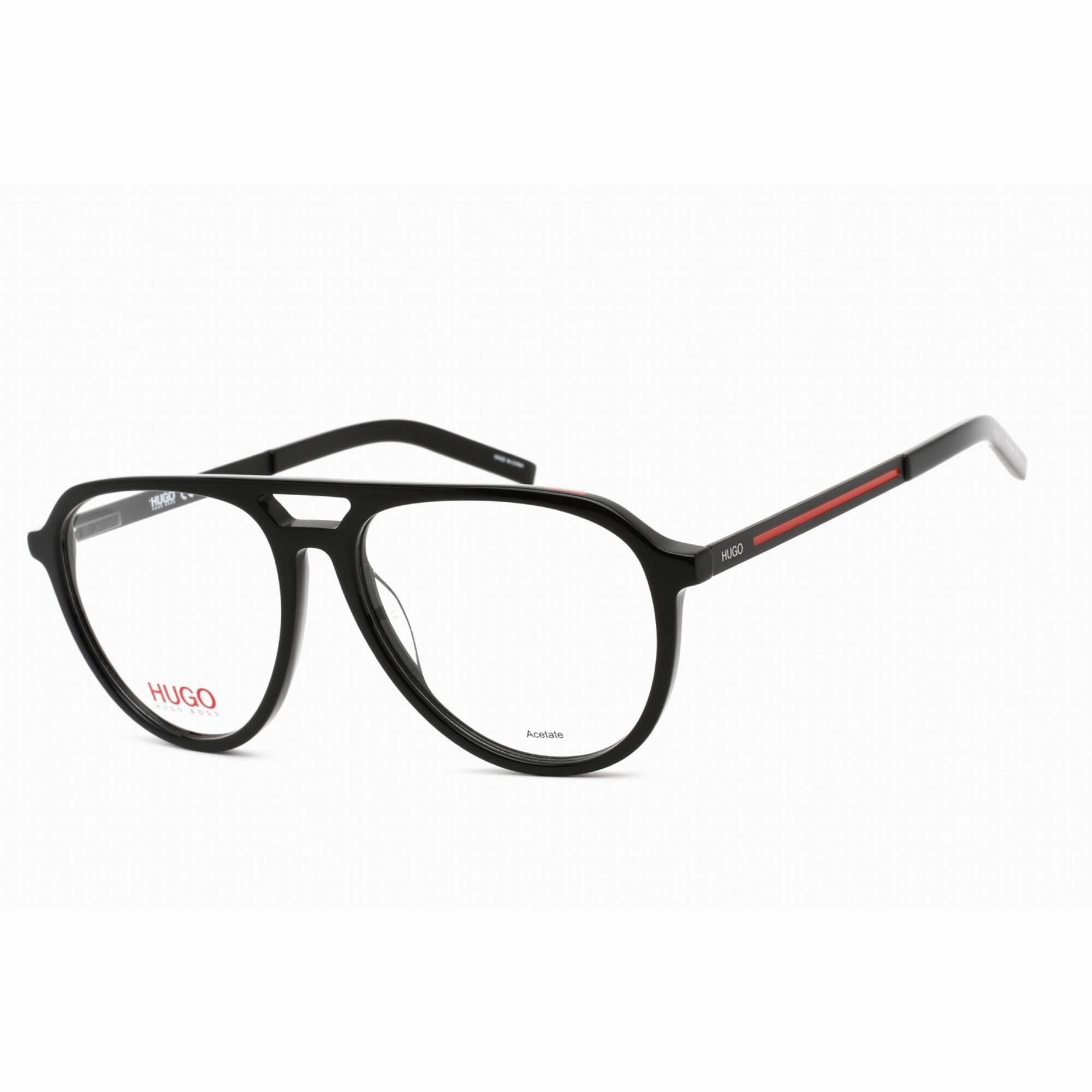 Hugo Boss Men's Eyeglasses - Black Red Plastic Aviator Shape Frame | HG 1093 0OIT 00