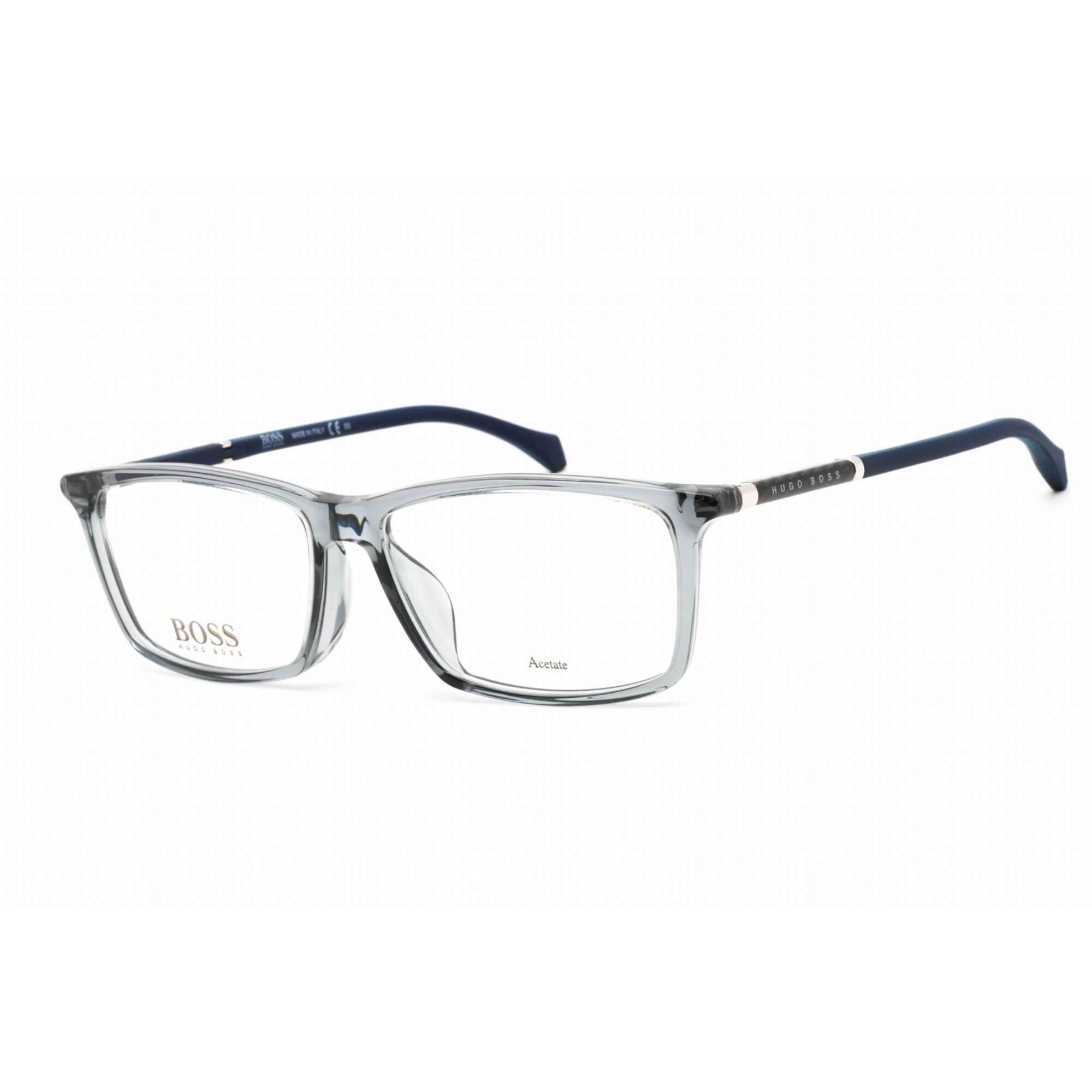 Hugo Boss Men's Eyeglasses - Clear Lens Black Acetate Rectangular Frame | 1105/F PJP