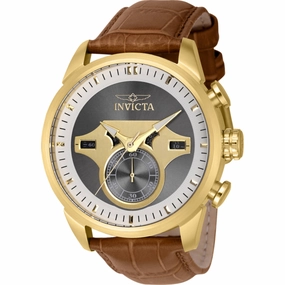 Invicta Men's Watch - Objet D Art Quartz Chronograph Light Brown Leather Strap | 43614