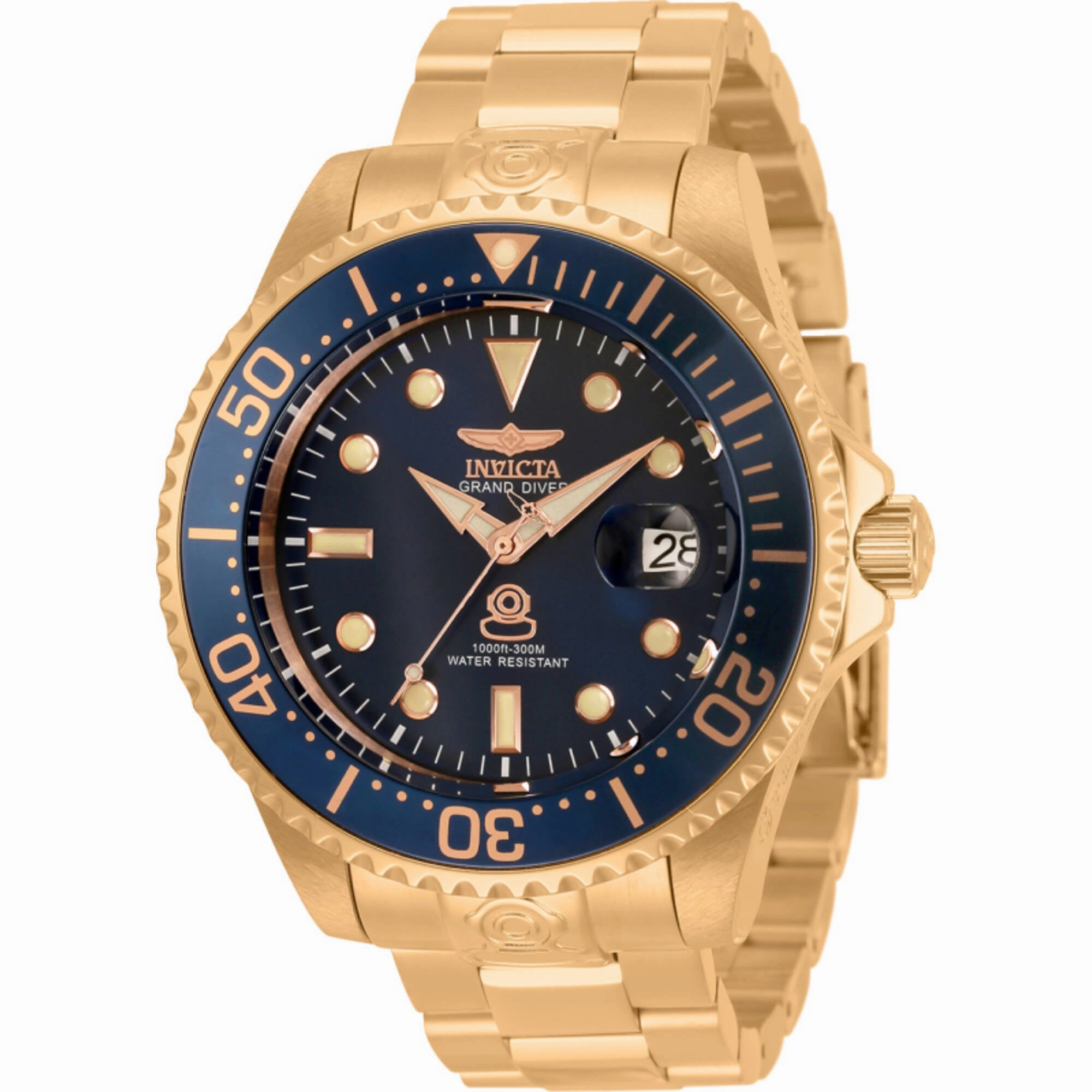 Invicta Men's Watch - Pro Diver Automatic Blue Dial Rose Gold Bracelet | 33316