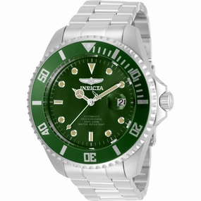 Invicta Men's Watch - Pro Diver Automatic Green Dial Silver Steel Bracelet | 35719