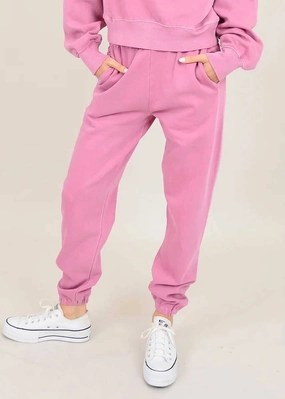 Josie Fleece Jogger - Dusty Rose