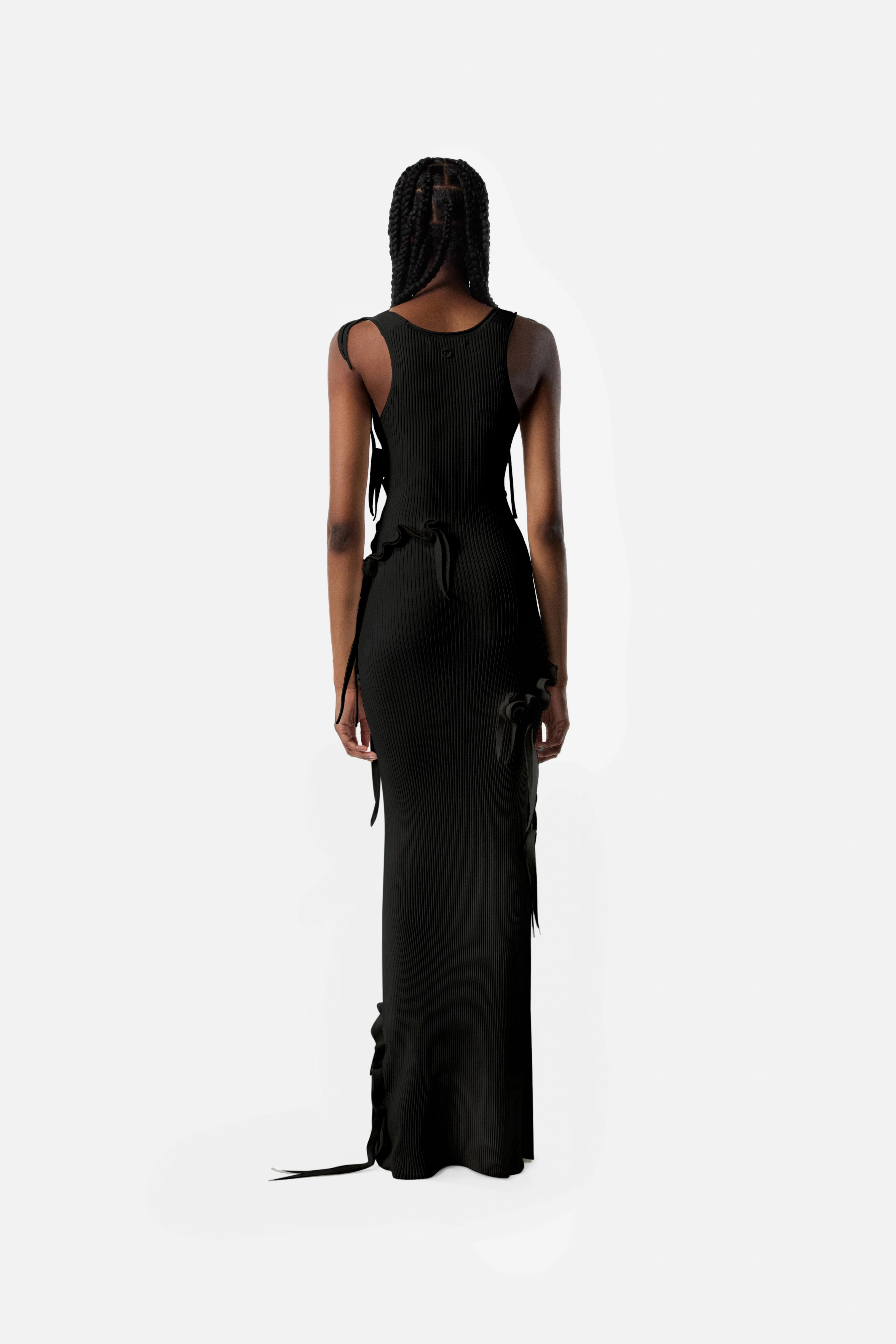 Knitted Ribbon Long Tank Dress