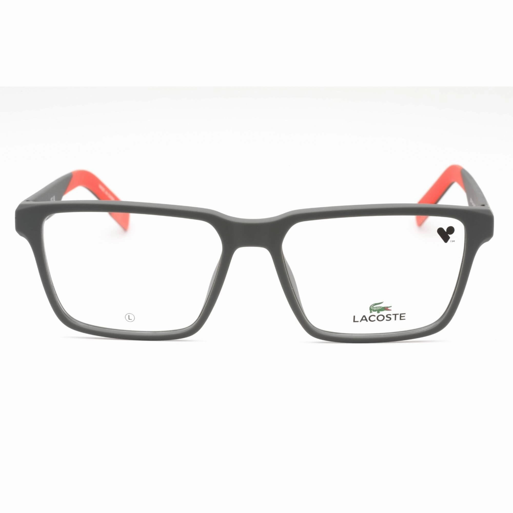 Lacoste Men's Eyeglasses - Dark Grey Plastic Rectangular Full Rim Frame | L2924 024
