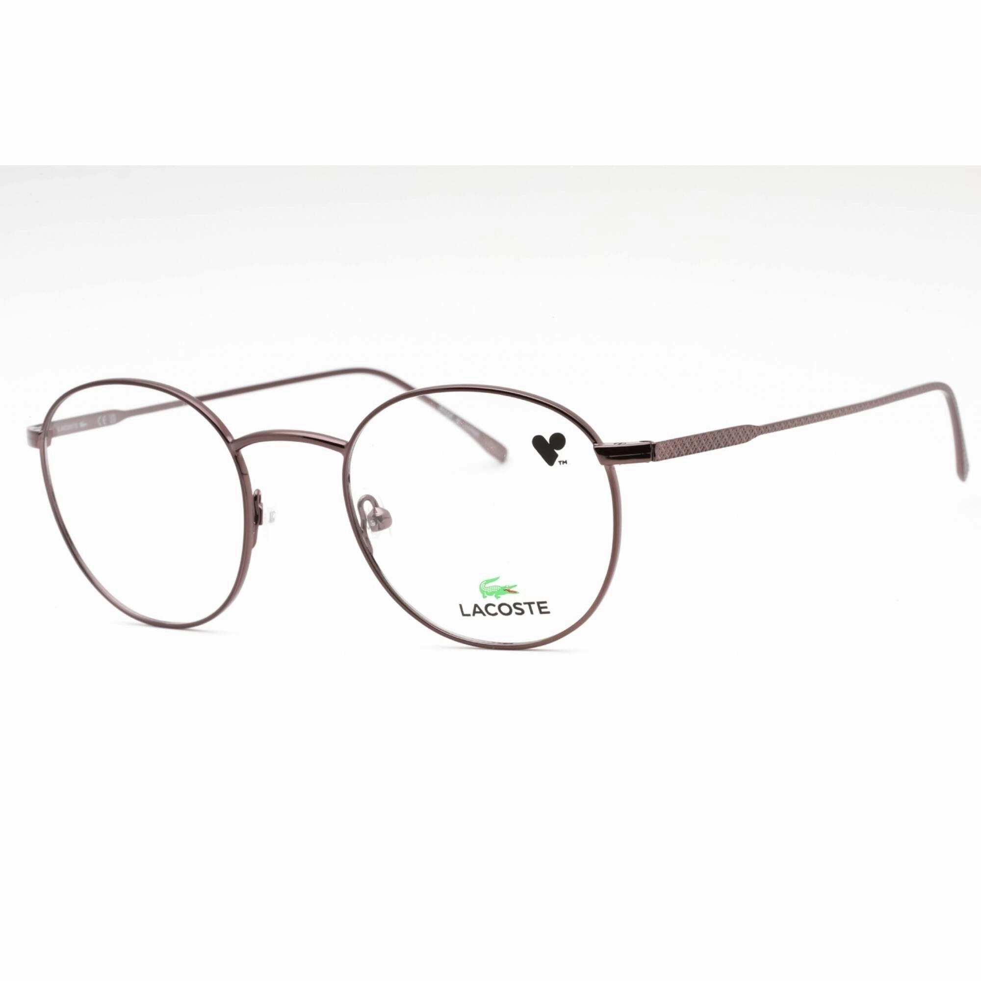 Lacoste Men's Eyeglasses - Dark Gunmetal Metal Round Full Rim Frame | L2246PC 033