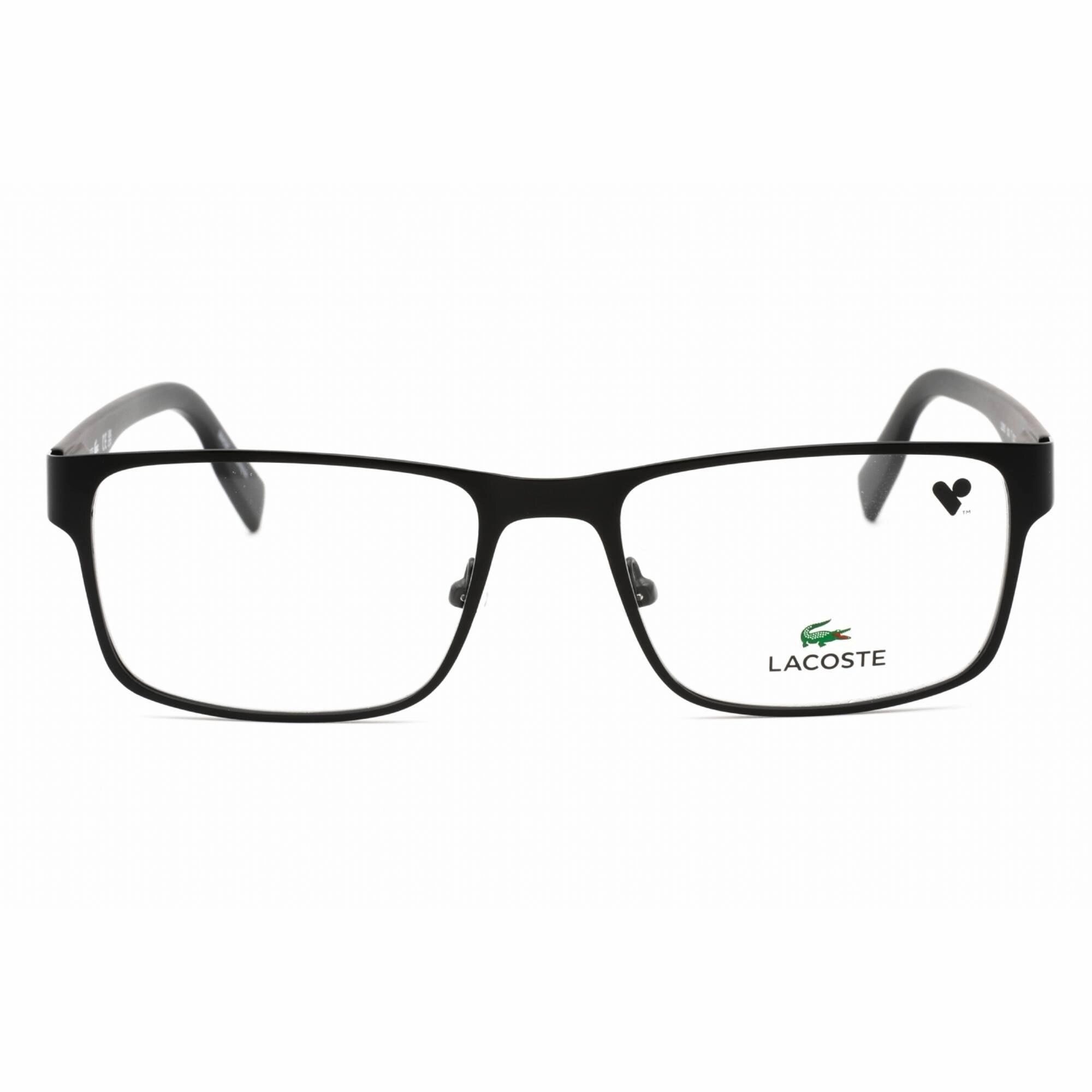 Lacoste Men's Eyeglasses - Matte Black Rectangular Shape Frame Clear Lens | L2283 002