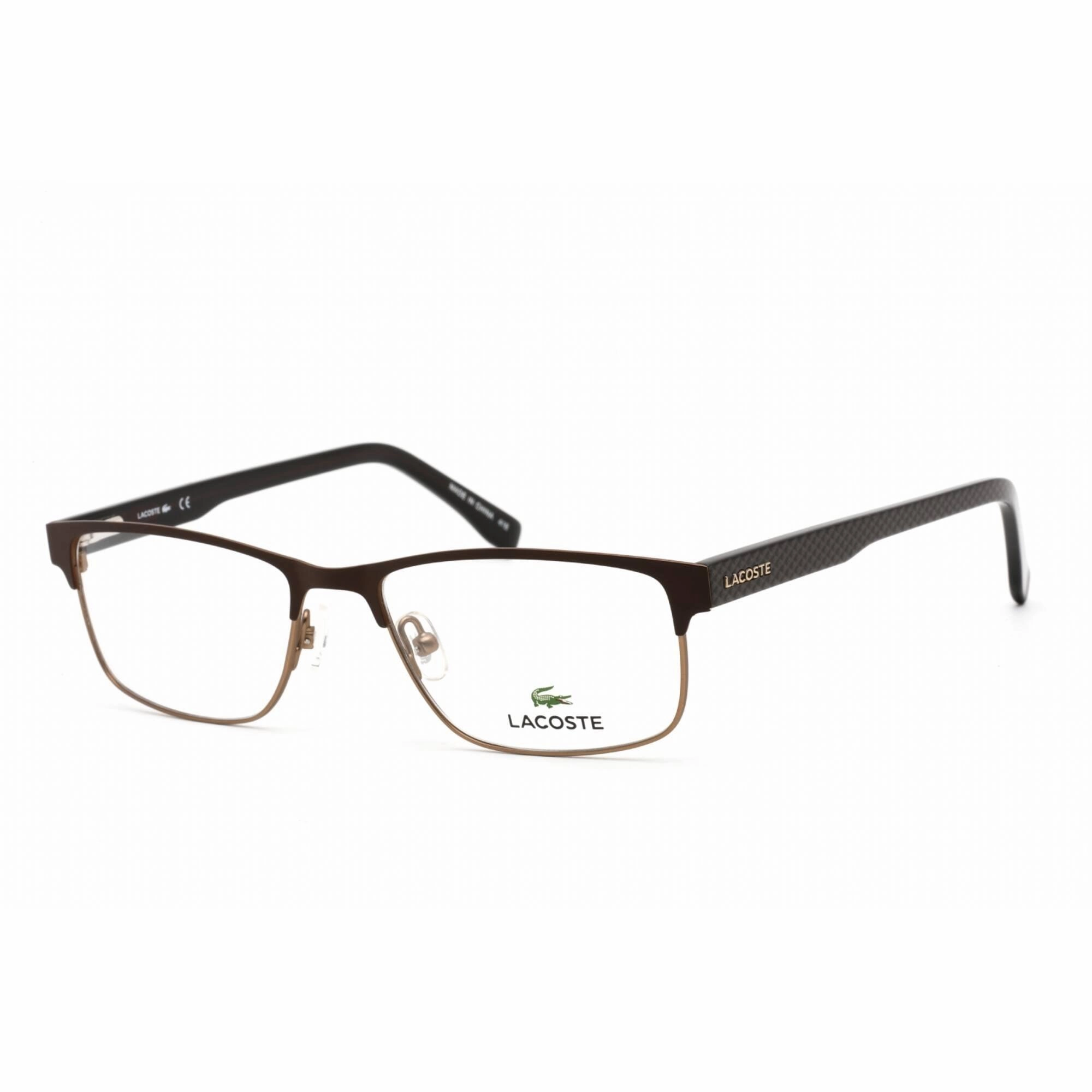 Lacoste Men's Eyeglasses - Matte Brown Rectangular Shape Frame Clear Lens | L2217 210