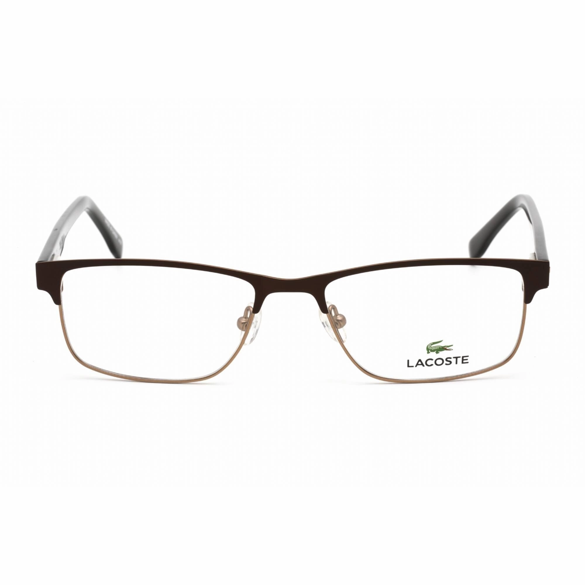 Lacoste Men's Eyeglasses - Matte Brown Rectangular Shape Frame Clear Lens | L2217 210