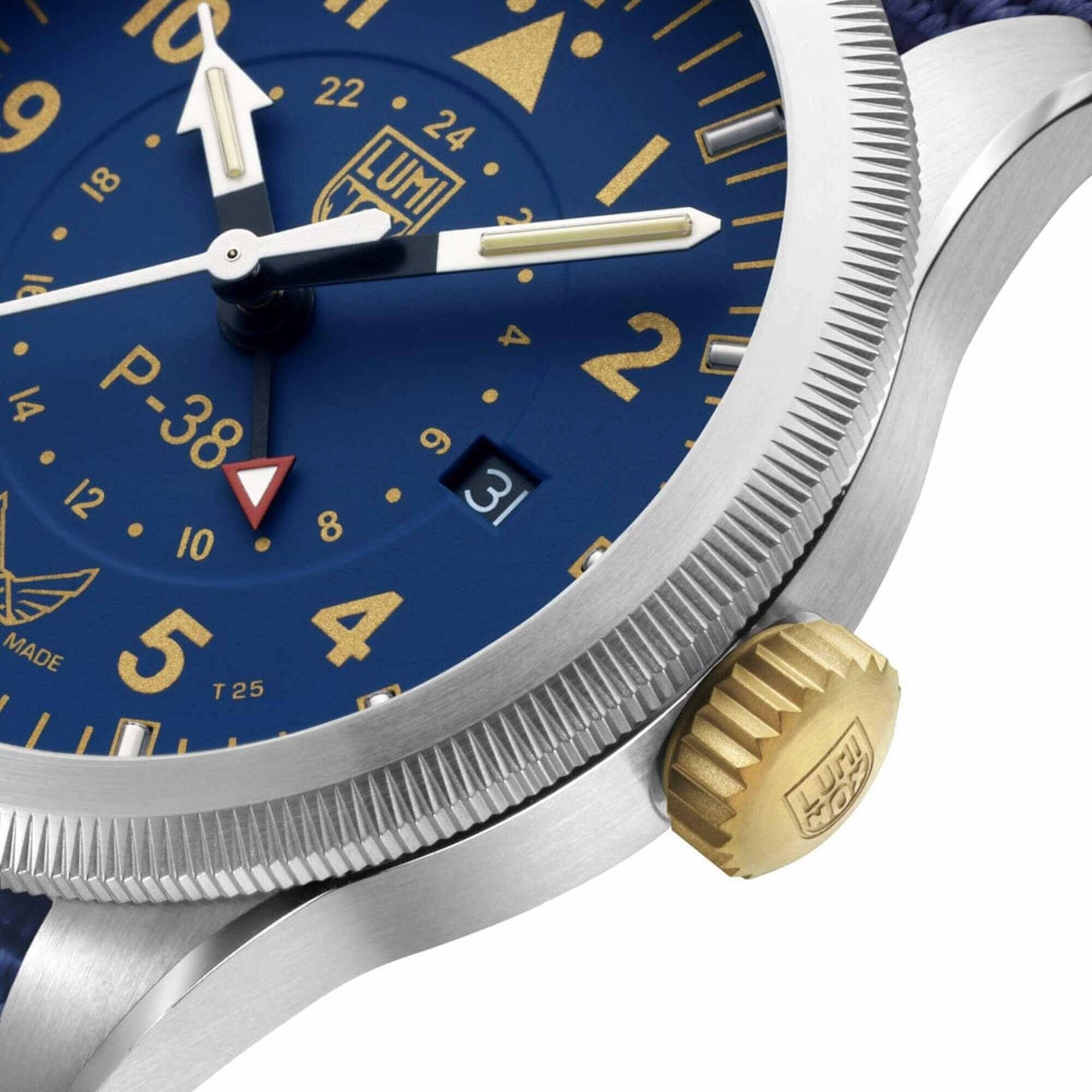 Luminox Men's Watch - Volition America P-38 Lightning Blue Dial Strap | XA.9521.VOL