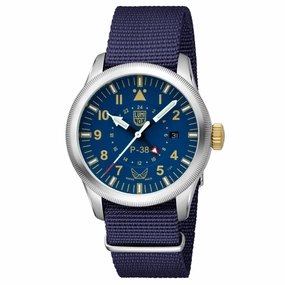 Luminox Men's Watch - Volition America P-38 Lightning Blue Dial Strap | XA.9521.VOL