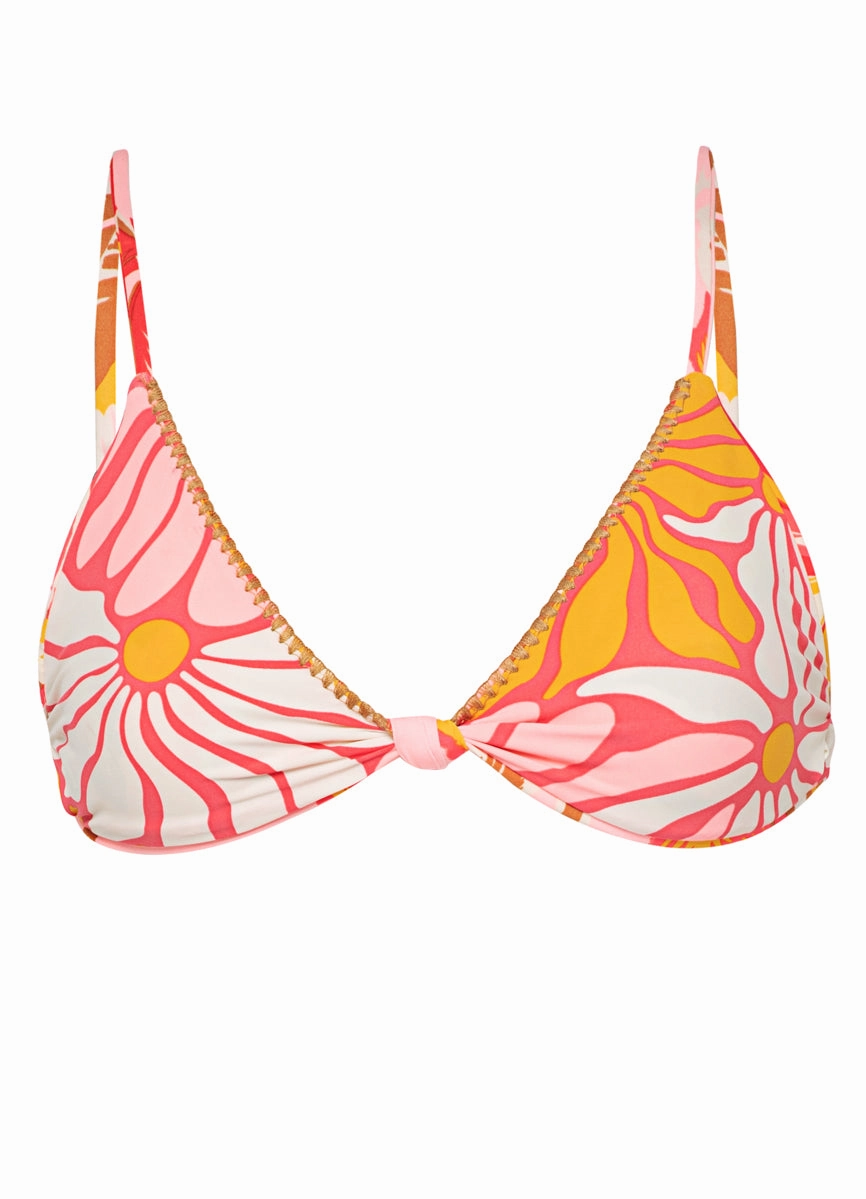 Maaji Pink Palms Sahara Fixed Triangle Bikini Top