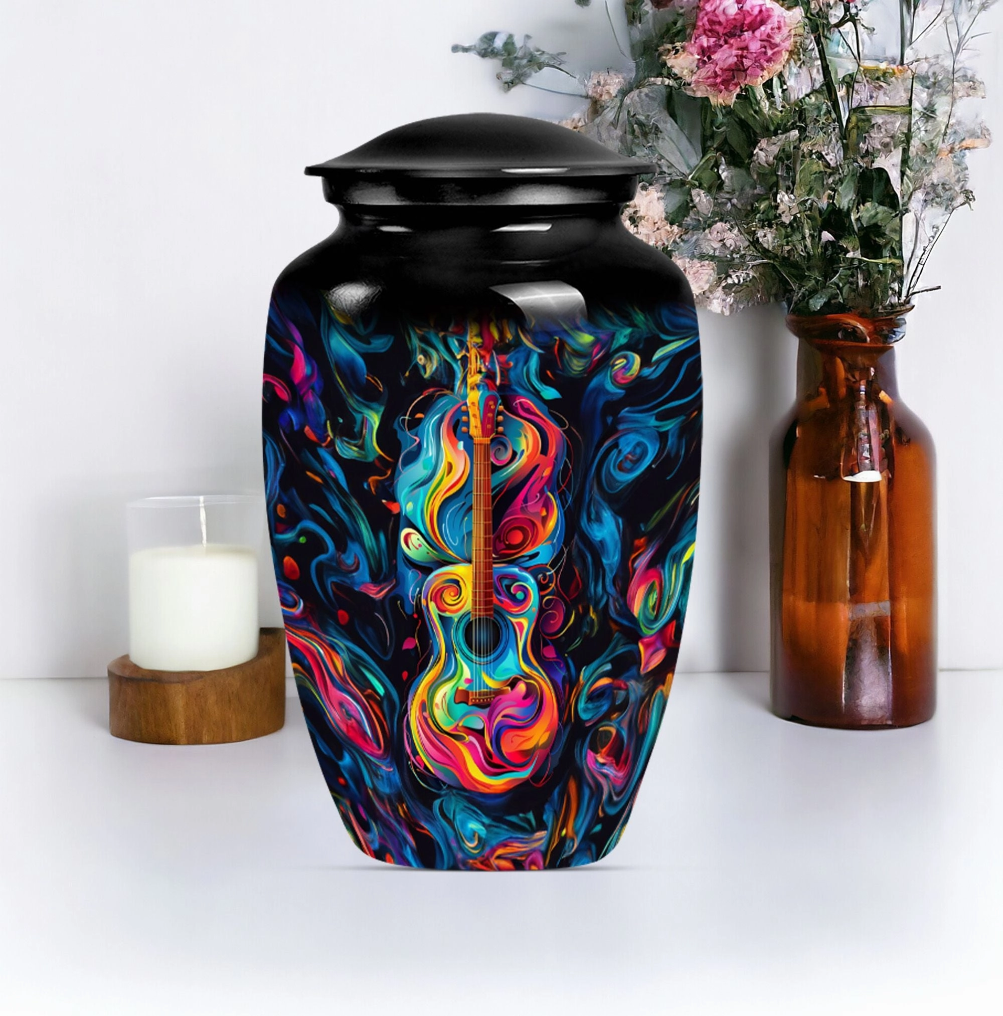 Melodious Remembrance: Guitar Urn for Honoring Men's Memories