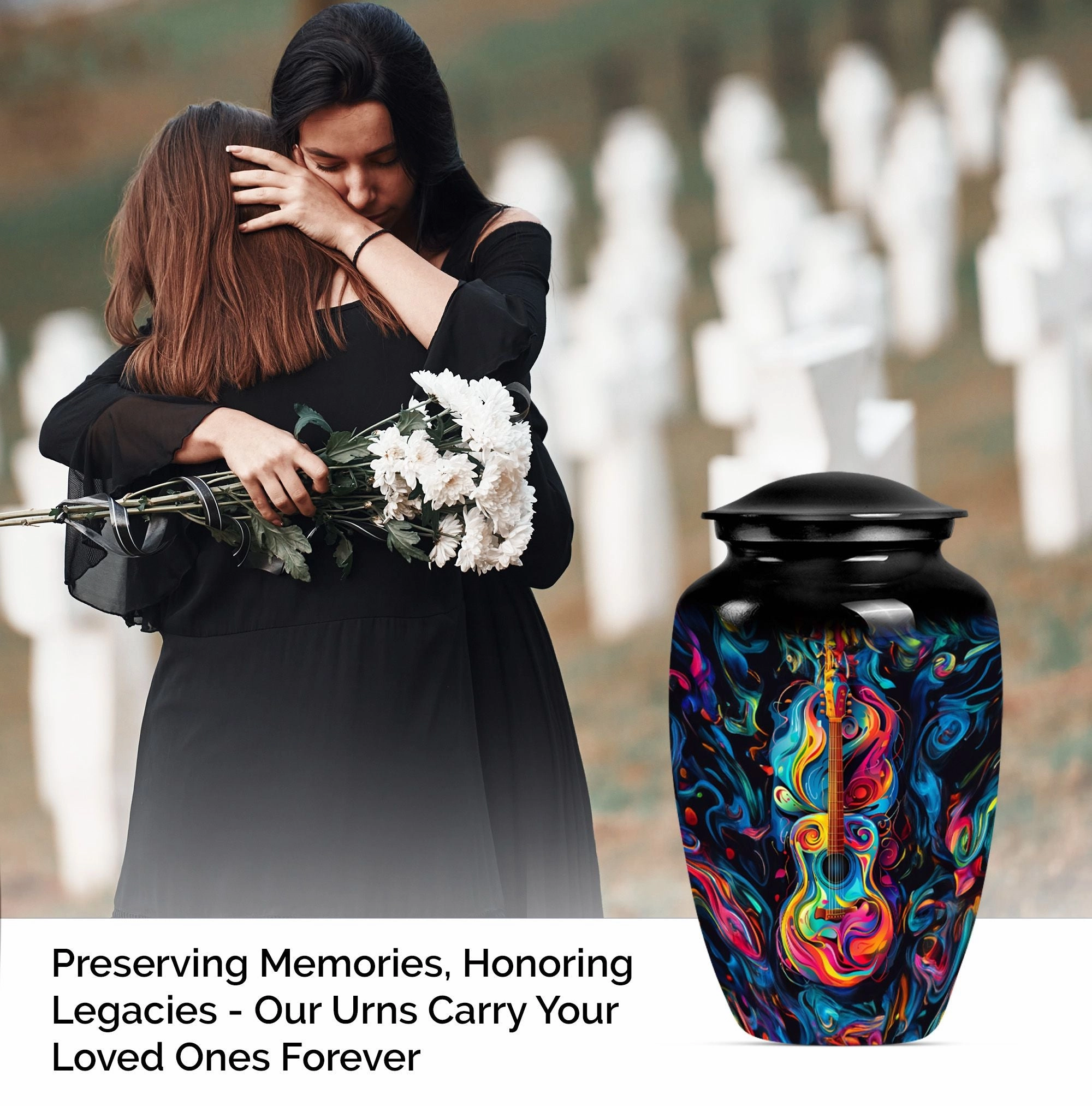 Melodious Remembrance: Guitar Urn for Honoring Men's Memories