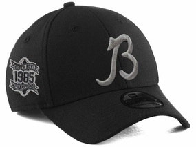 Men's Chicago Bears New Era "B" Black/Graphite 1985 Champions 39THIRTY Flex Hat