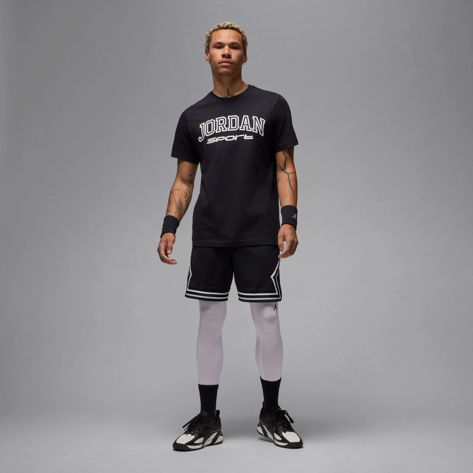Men's Jordan Dri-FIT Mesh Diamond Shorts - BLACK/WHITE/WHITE