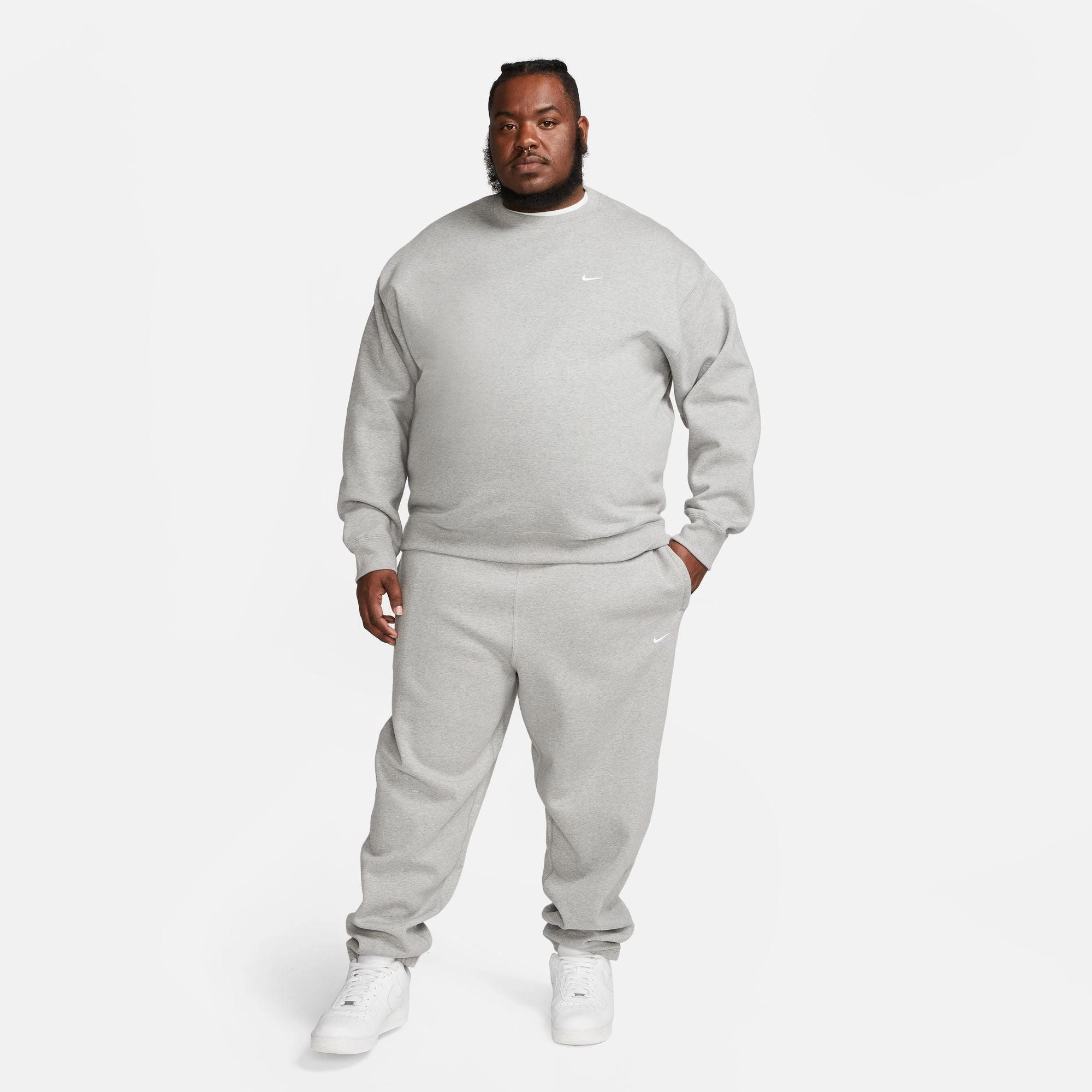 Men's Nike Solo SwooshPants - DK GREY HEATHER/WHITE