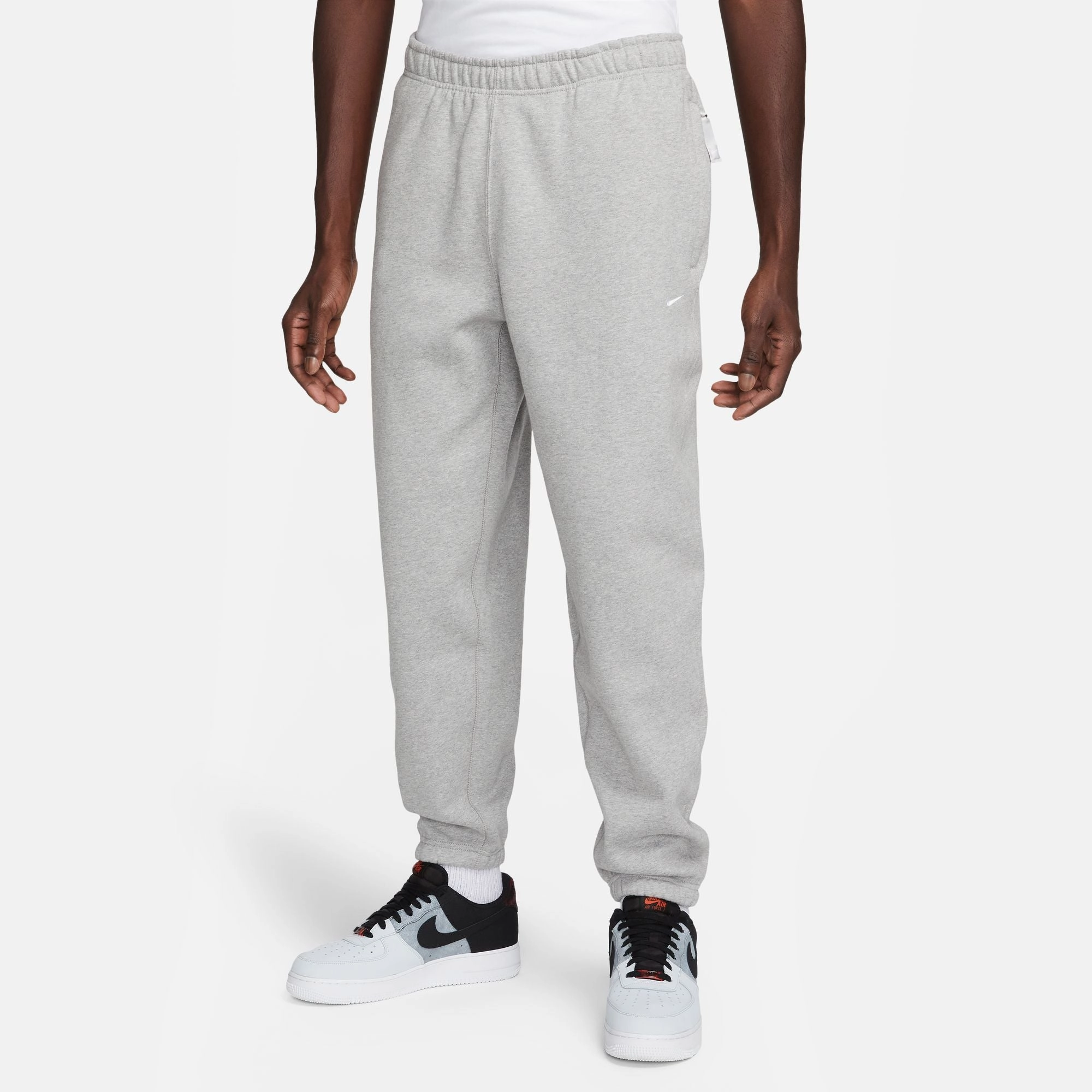 Men's Nike Solo SwooshPants - DK GREY HEATHER/WHITE