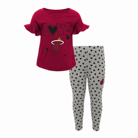 Miami HEAT Toddler Girls Sweet Heart Pant Set
