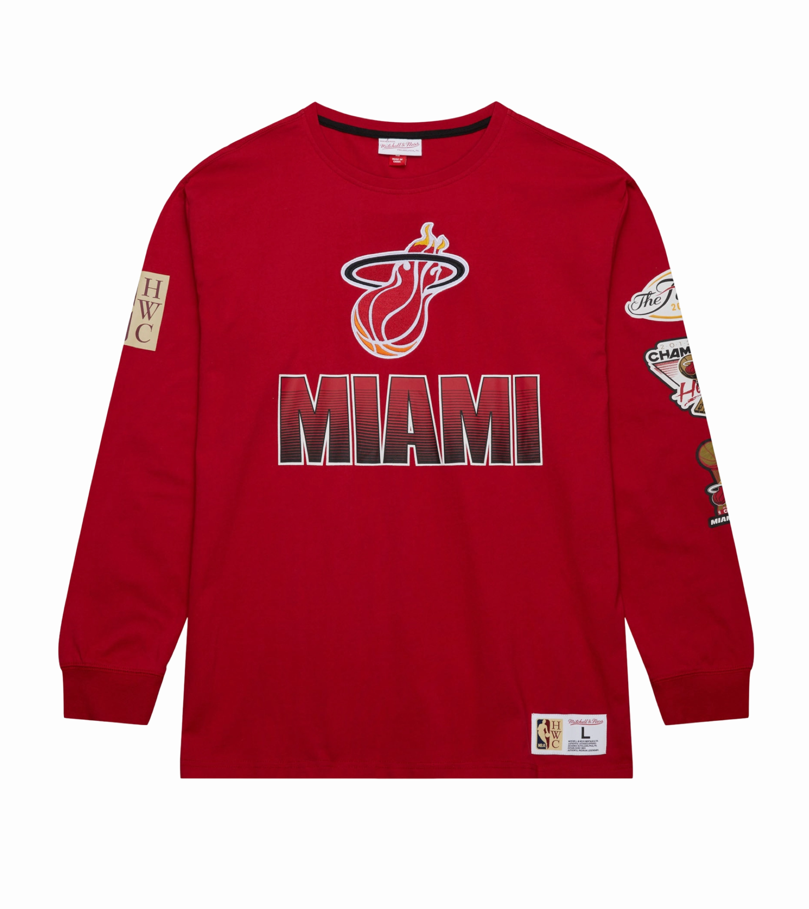 Mitchell & Ness Miami HEAT Allover Vintage Long Sleeve Tee