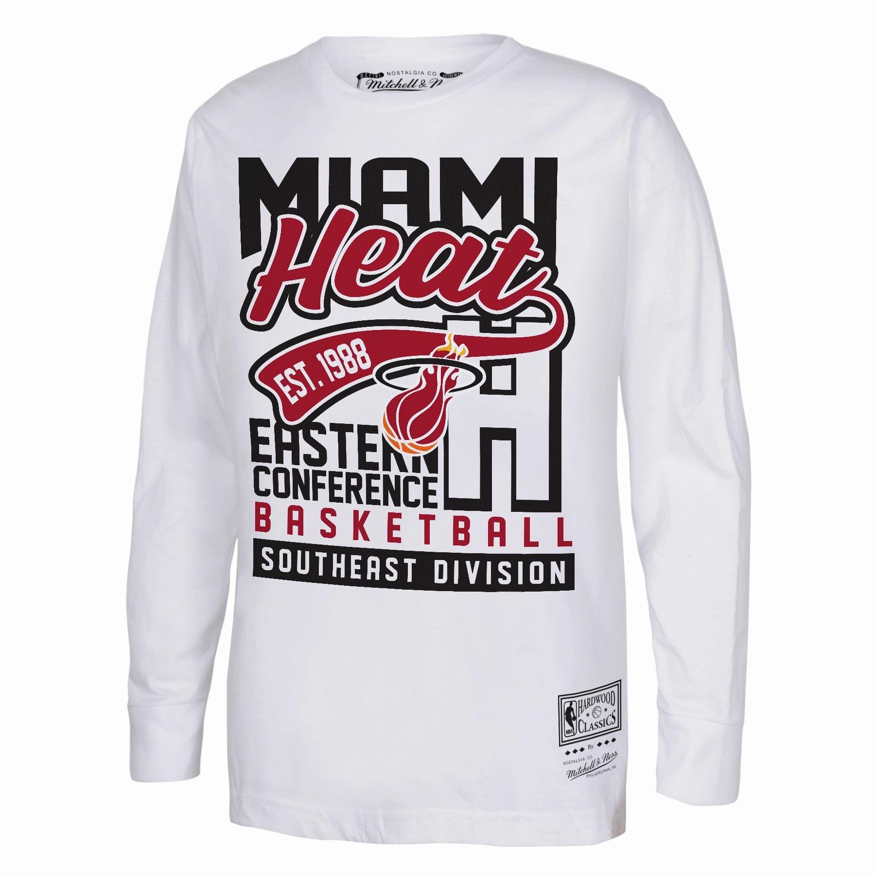Mitchell & Ness Miami HEAT Tail Sweep Toddler Long Sleeve Tee