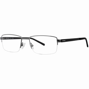 Morel Men's Eyeglasses - Grey/Black Metal Half Rim Rectangular Frame | 30036L GN01