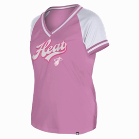 New Era Miami HEAT Pink Women's V-Neck Tee