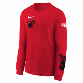 Nike HEAT Culture: Blood Red Youth Logo Long Sleeve Tee