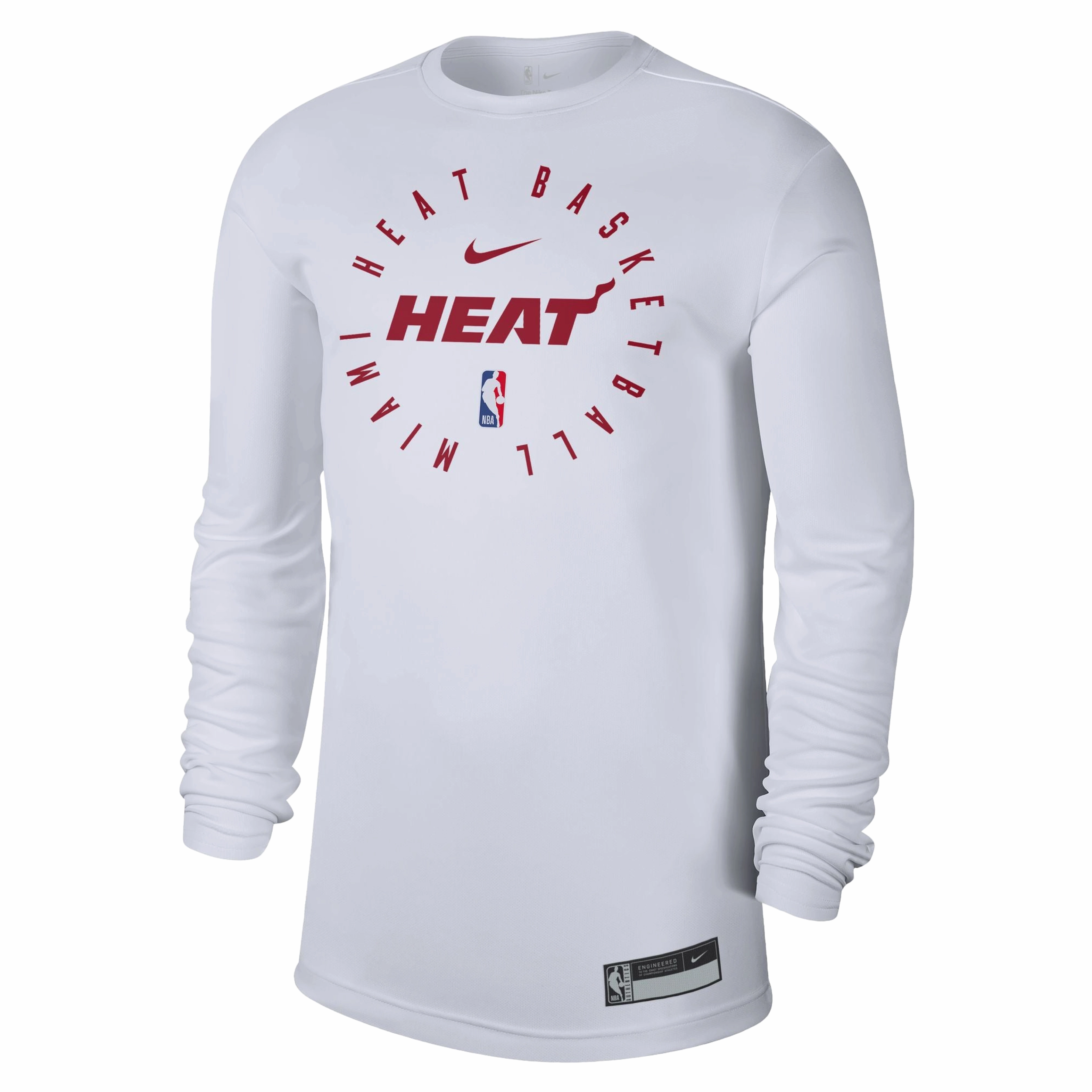 Nike Miami HEAT 2024/25 On-Court Long Sleeve White Practice Tee