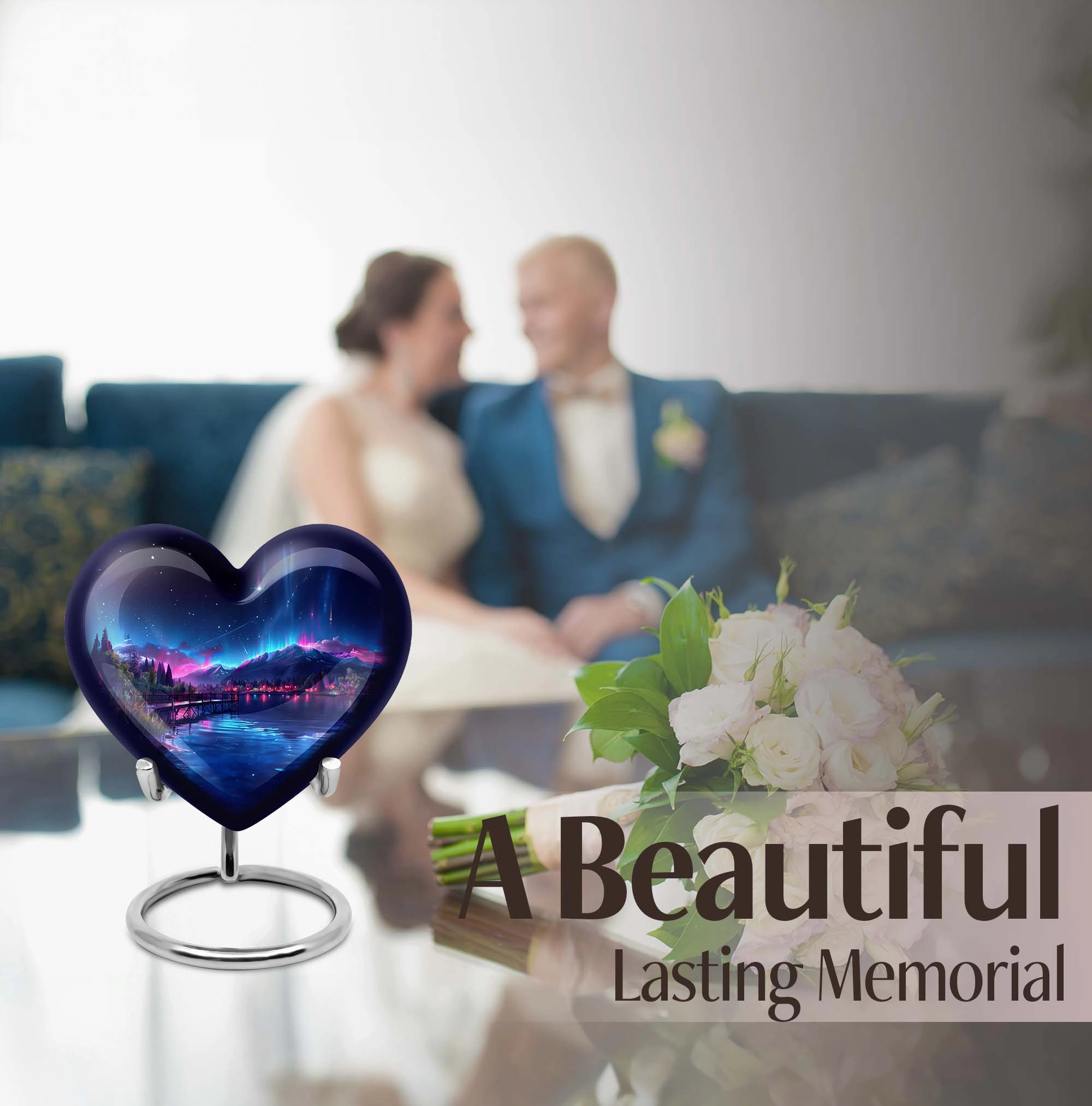Northern Lights Men's Memorial Urn: Tribute to the Stars Above