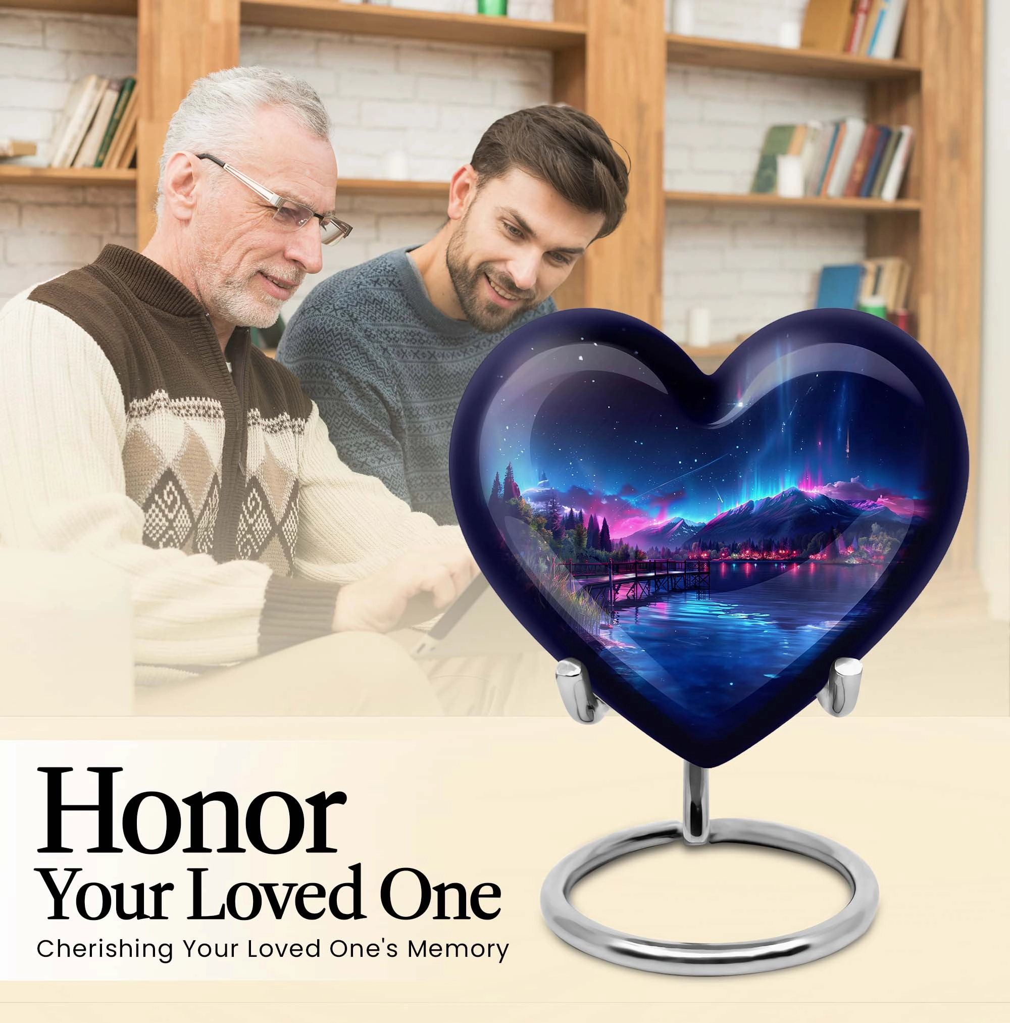 Northern Lights Men's Memorial Urn: Tribute to the Stars Above