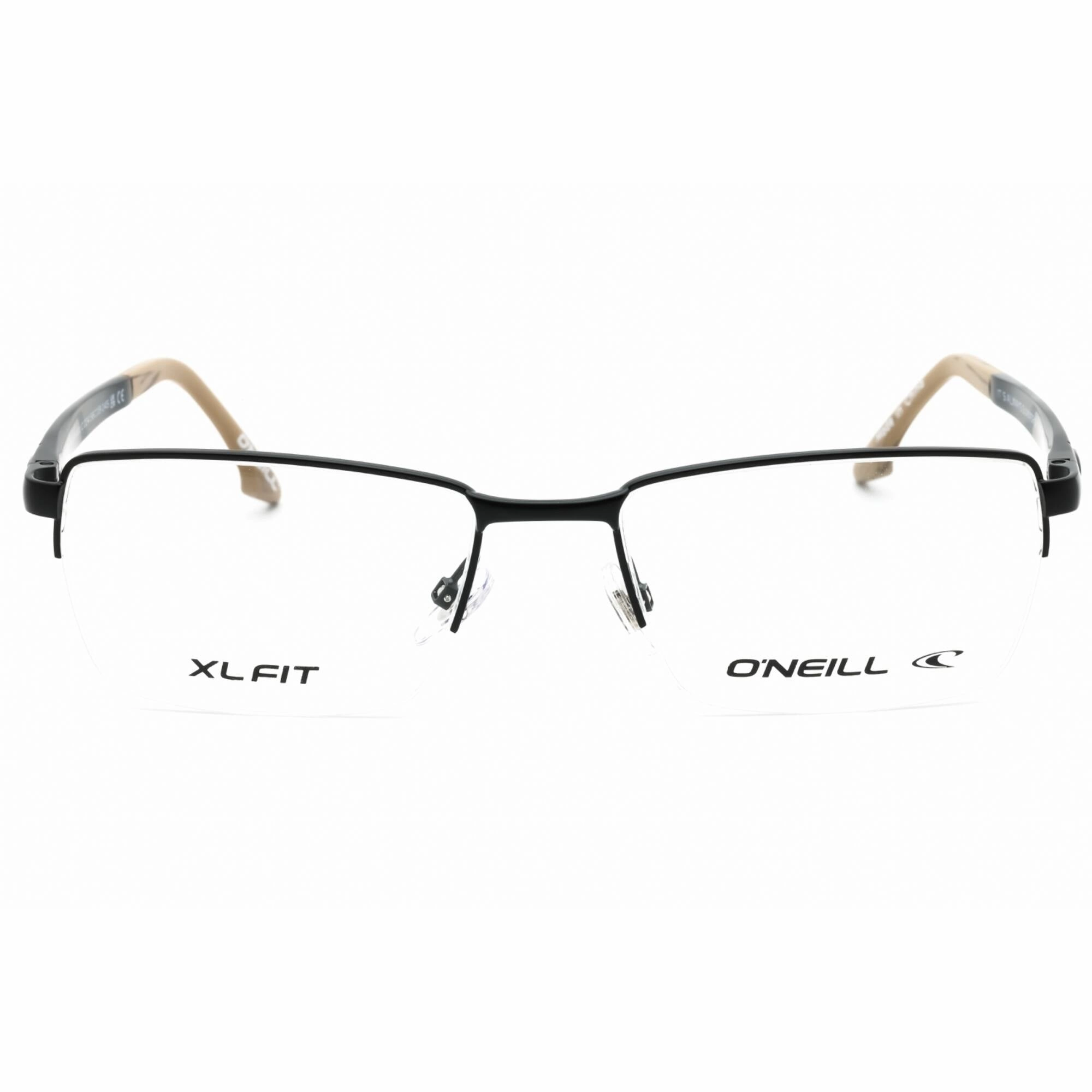 ONeill Men's Eyeglasses - Matte Black Metal Rectangular Half Rim Frame | ONO-AKAMU 004