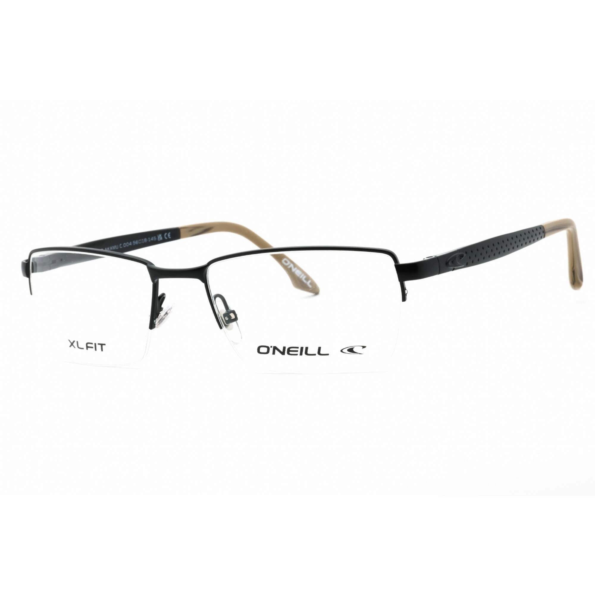 ONeill Men's Eyeglasses - Matte Black Metal Rectangular Half Rim Frame | ONO-AKAMU 004