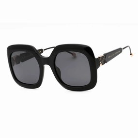Philipp Plein Women's Sunglasses - Shiny Black Plastic Oversized Frame | SPP065S 0700