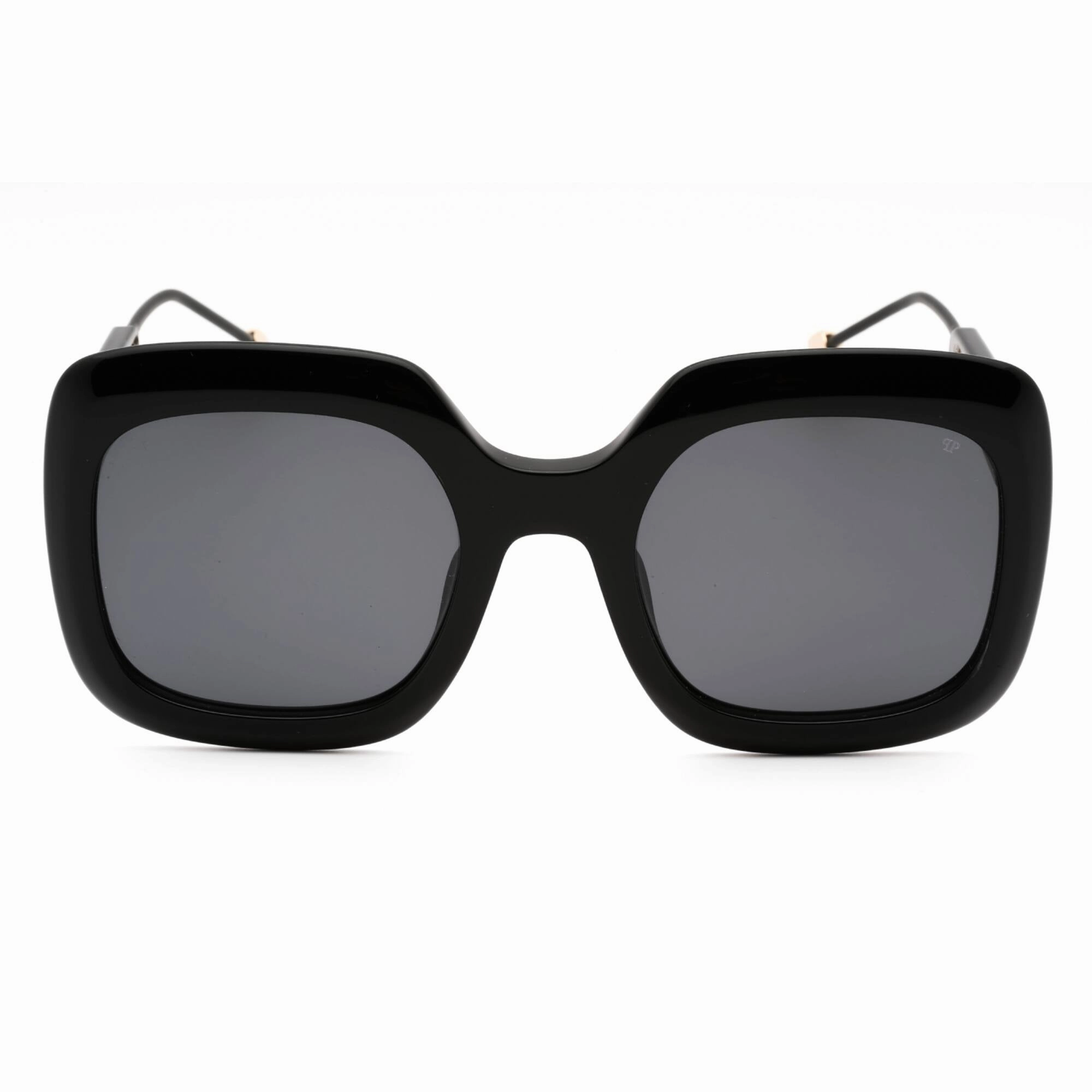 Philipp Plein Women's Sunglasses - Shiny Black Plastic Oversized Frame | SPP065S 0700
