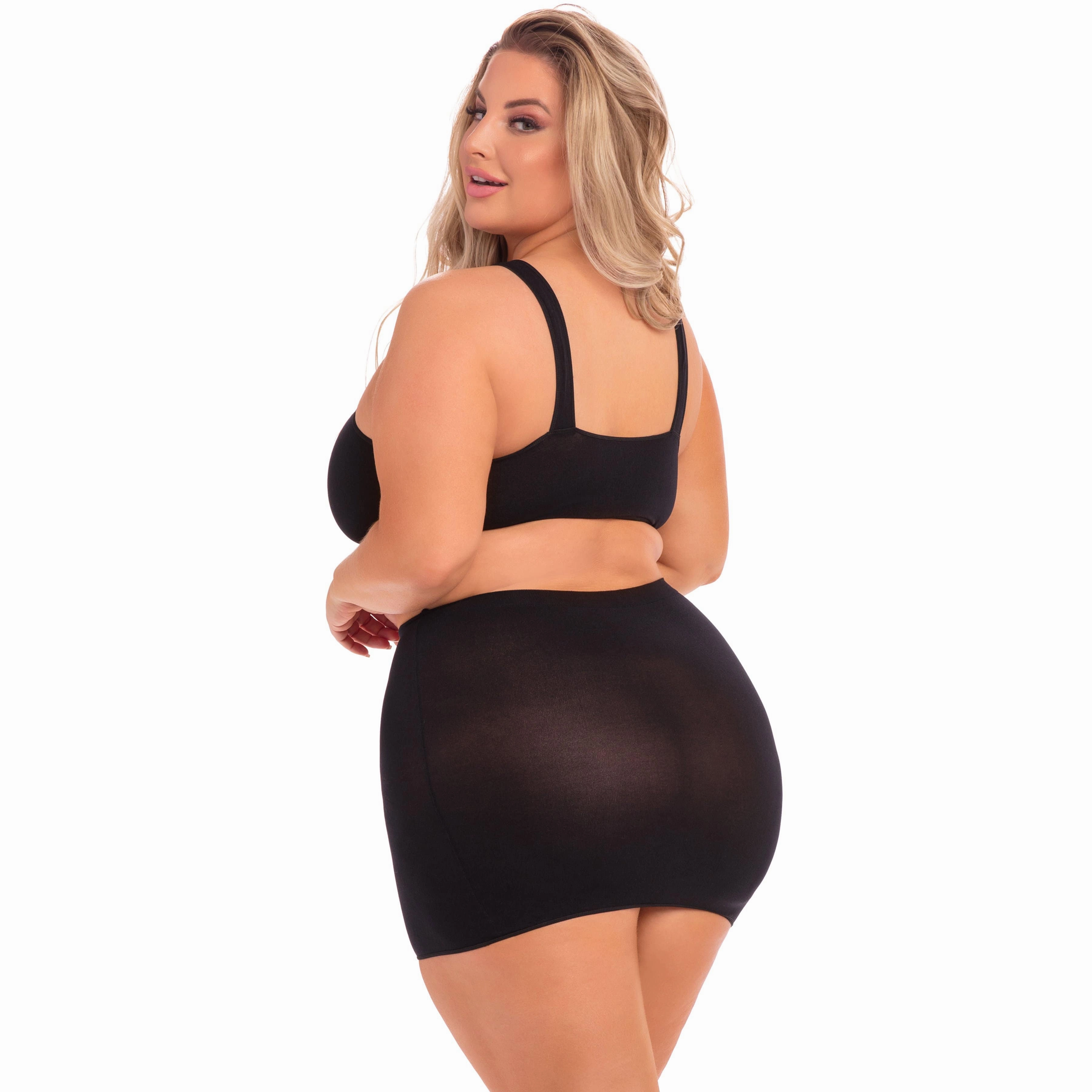 Pink Lipstick - Be Seen 2 Pieces Skirt Set Costume Queen (Black)