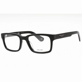 Police Men's Eyeglasses - Black Acetate Rectangular Full Rim Shape Frame | VPLE36 0700