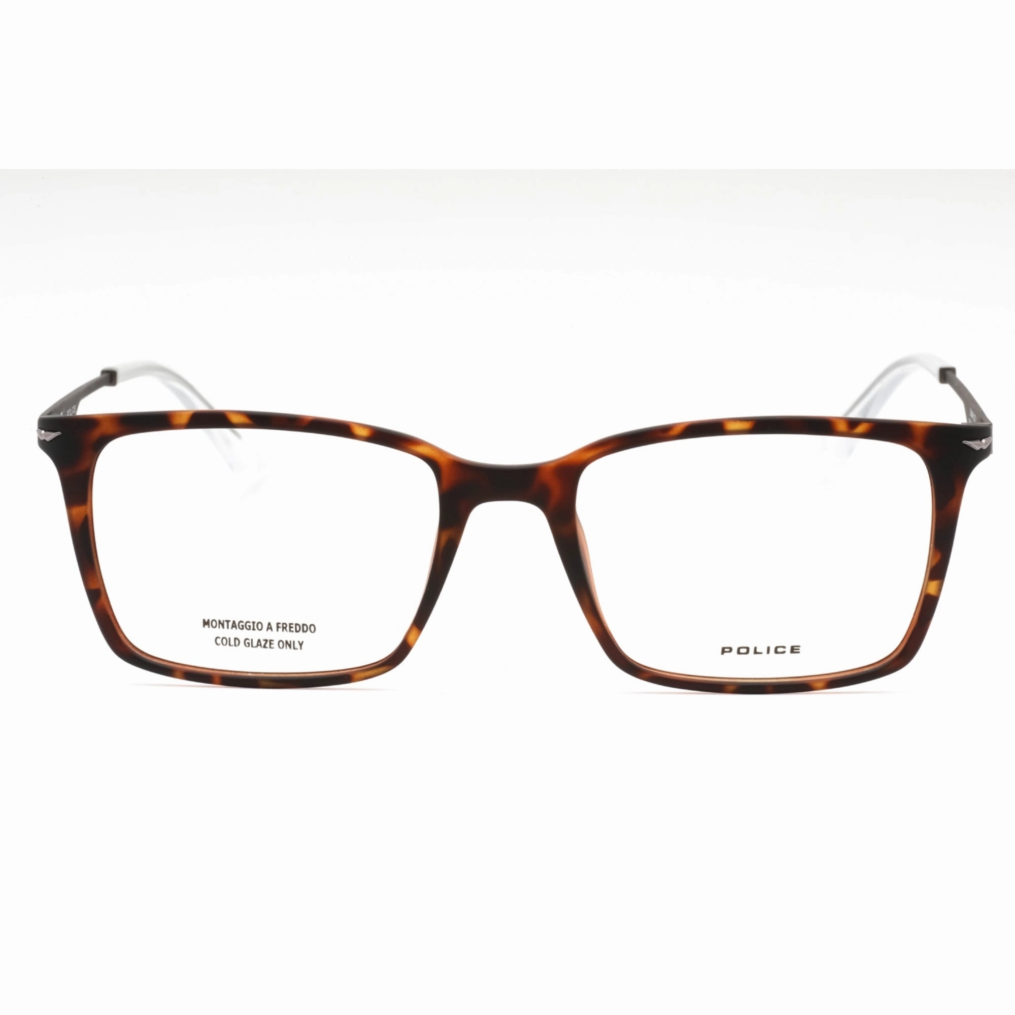 Police Men's Eyeglasses - Dark Tortoise Plastic Rectangular Full Rim | VPLL62 0978