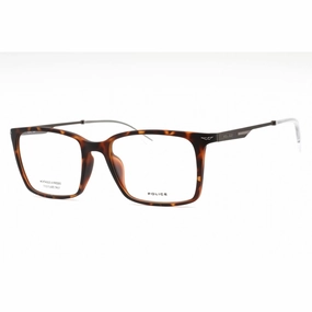 Police Men's Eyeglasses - Dark Tortoise Plastic Rectangular Full Rim | VPLL62 0978