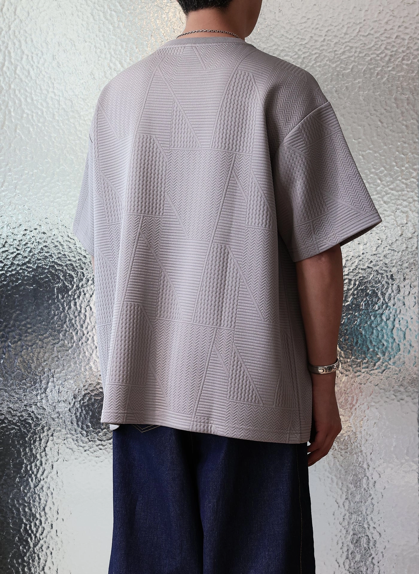 Polyester Spandex Jacquard Oversized Tee
