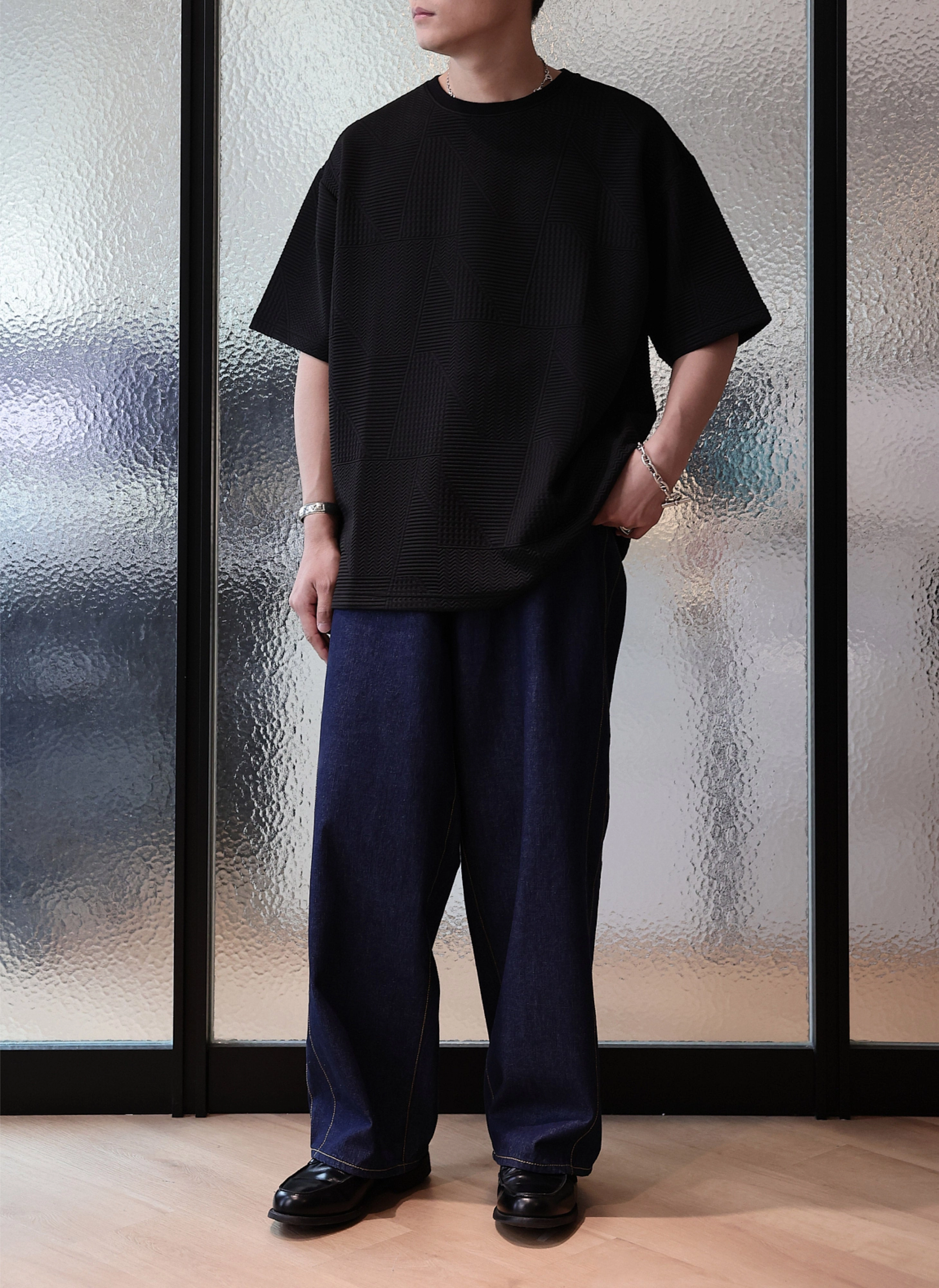 Polyester Spandex Jacquard Oversized Tee