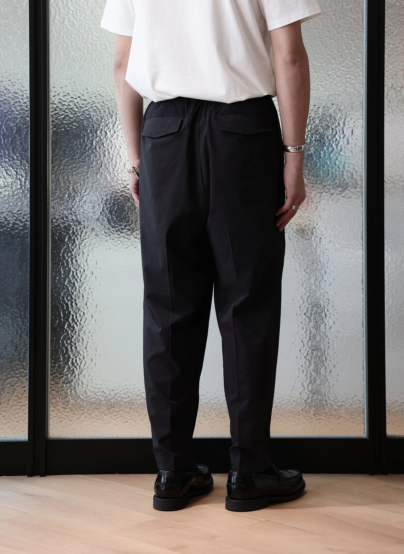 Polyester Wide Tapered Pants (P-12)