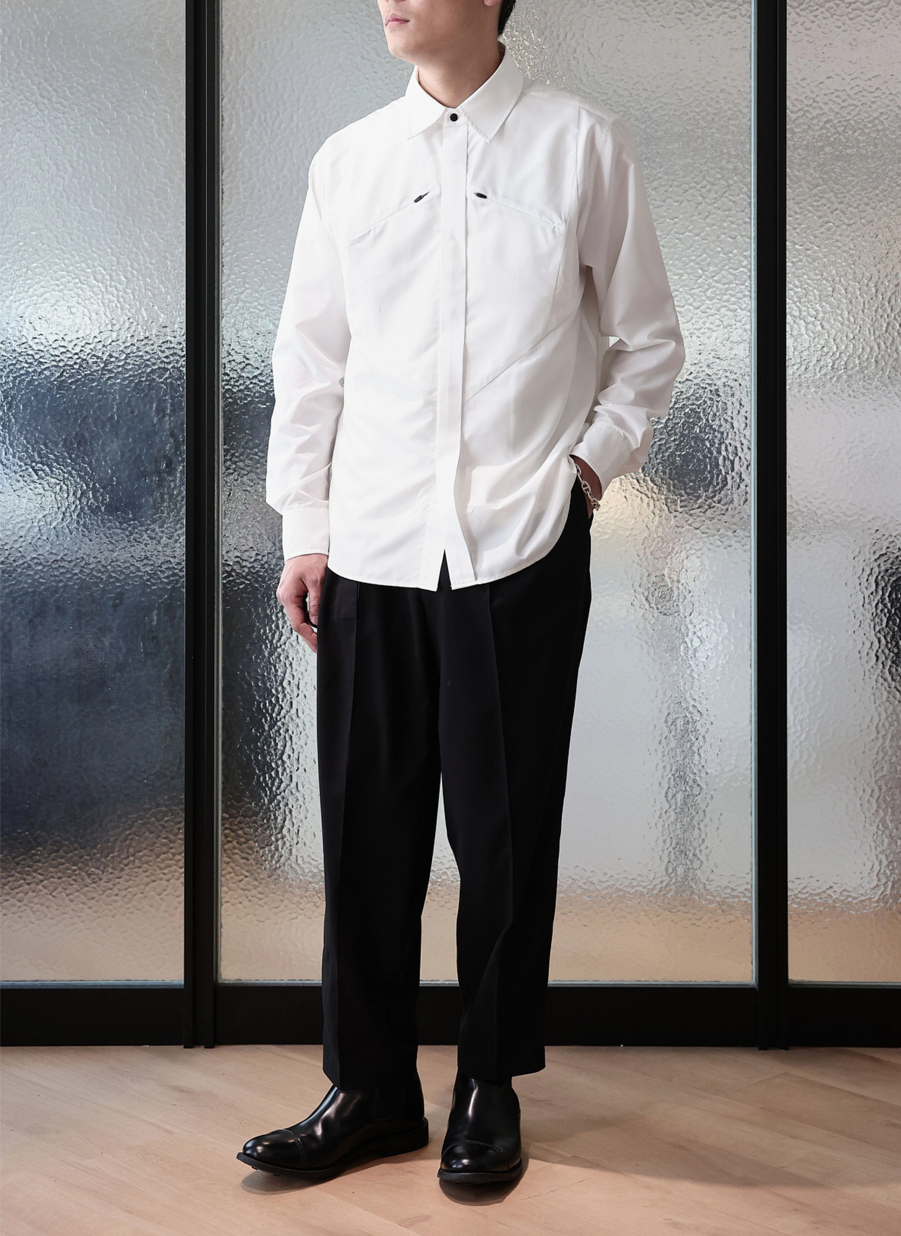 Polyester Wide Tapered Pants (P-12)