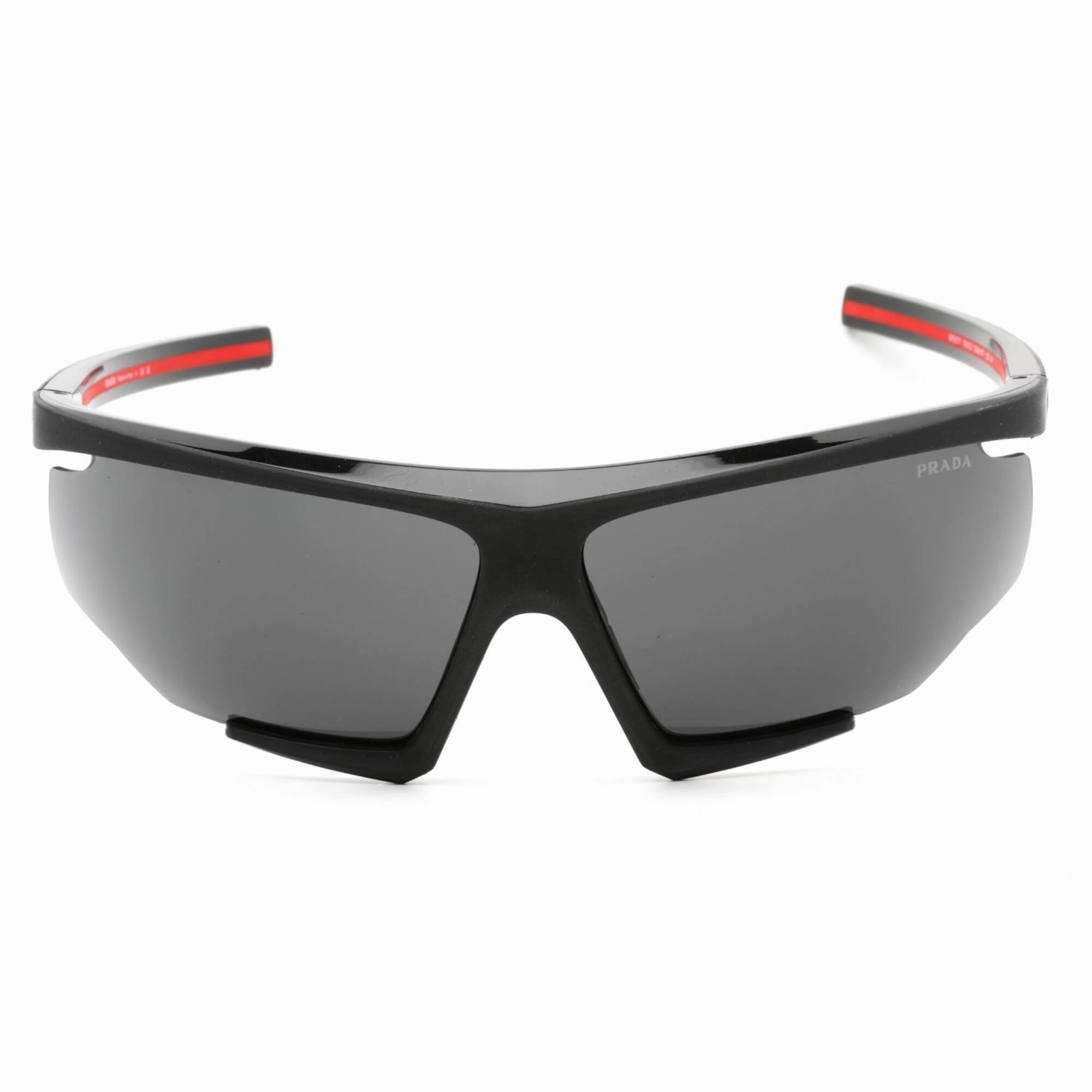 Prada Sport Men's Sunglasses - Black Rubber Frame Dark Grey Lens | 0PS 07YS DG006F