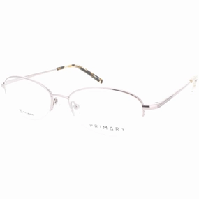 Primary Men's Eyeglasses - Demo Lens Titanium Oval Shape Half Rim Frame | Pt106 Pink