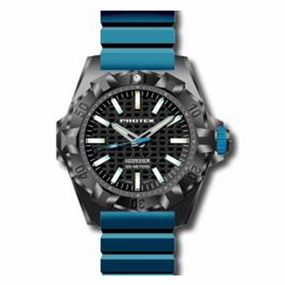 Protek Men's Watch - Aggressor Carbon Composite Case Black Dial Blue Strap | 4003B